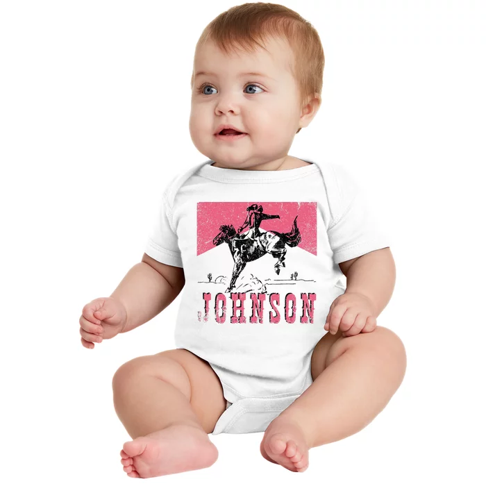 Vintage 90s Johnson Name Personalized Baby Bodysuit