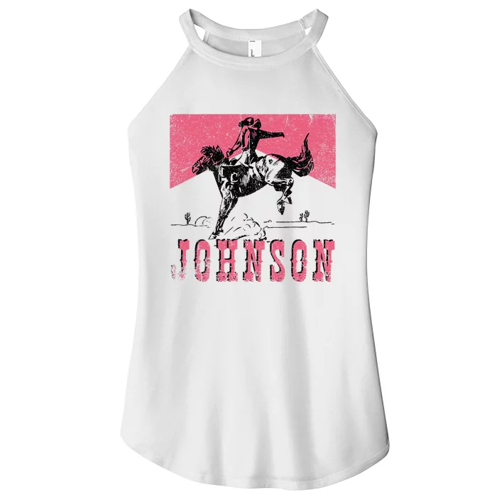 Vintage 90s Johnson Name Personalized Women’s Perfect Tri Rocker Tank