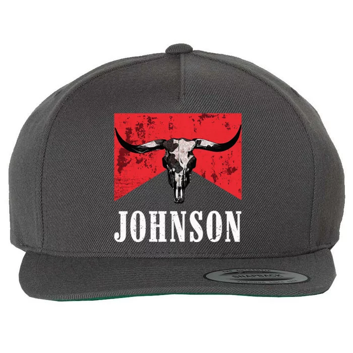 Vintage 90s Johnson Name Personalized Wool Snapback Cap