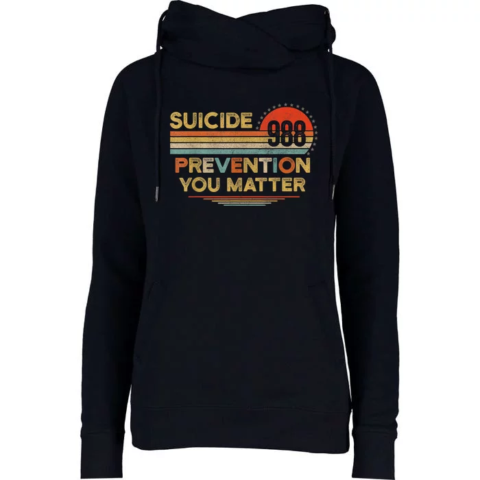 Vintage 988 Suicide Prevention 988 Womens Funnel Neck Pullover Hood