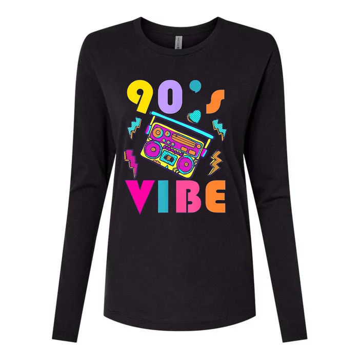 Vintage 90s Vibe 90s Music Lover I Heart The Nineties Womens Cotton Relaxed Long Sleeve T-Shirt