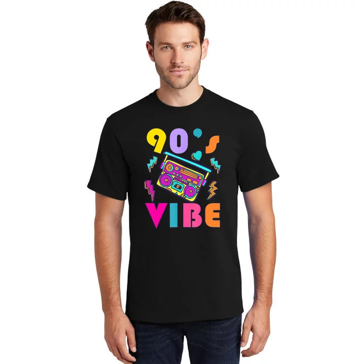 Vintage 90s Vibe 90s Music Lover I Heart The Nineties Tall T-Shirt