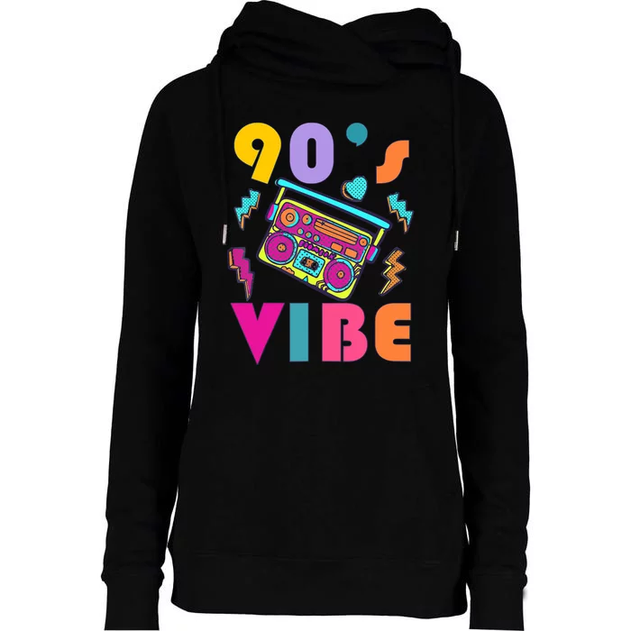 Vintage 90s Vibe 90s Music Lover I Heart The Nineties Womens Funnel Neck Pullover Hood