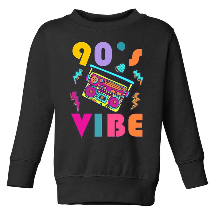 Vintage 90s Vibe 90s Music Lover I Heart The Nineties Toddler Sweatshirt