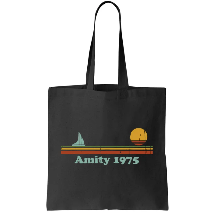 Vintage Amity 1975 Sunset Retro Sailboat Sunrise Summer Tote Bag