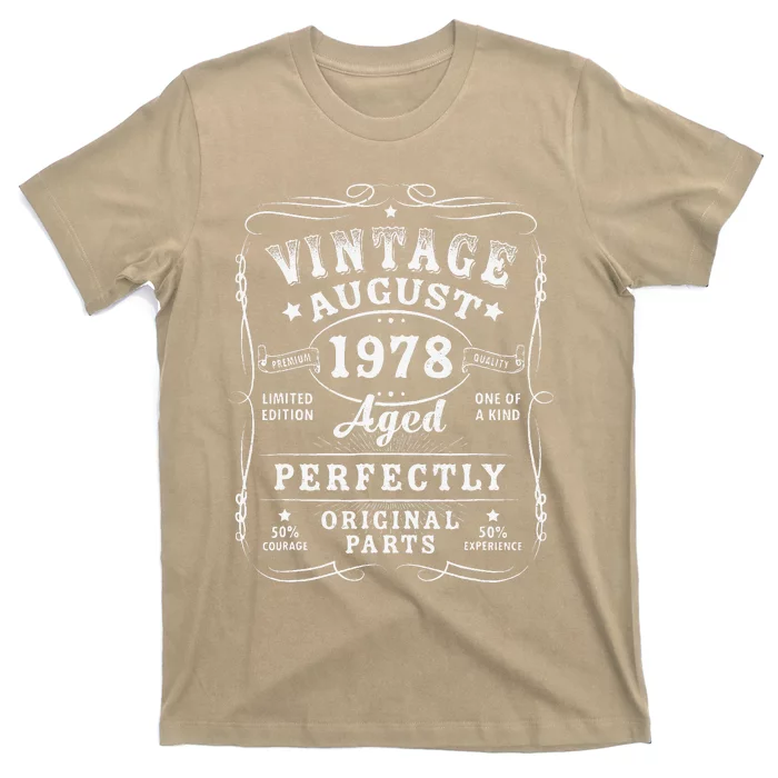 Vintage August 1978 Classic 45th Birthday Party Original T-Shirt