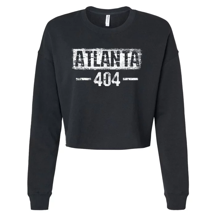 Vintage Atlanta 404 Area Code Atl Georgia Cropped Pullover Crew