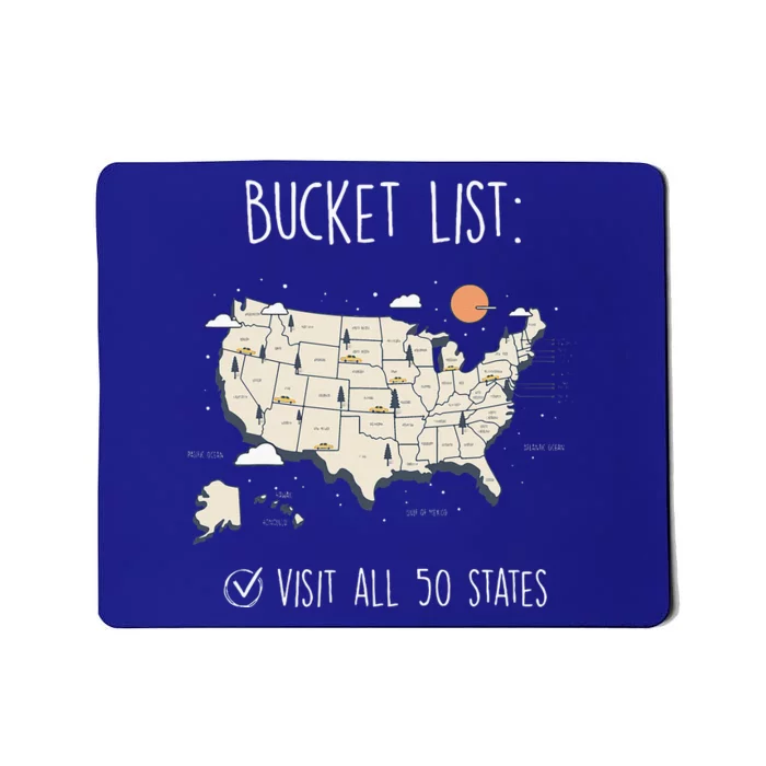 Visit All 50 States Usa Travel Map Mission Accomplished Mousepad