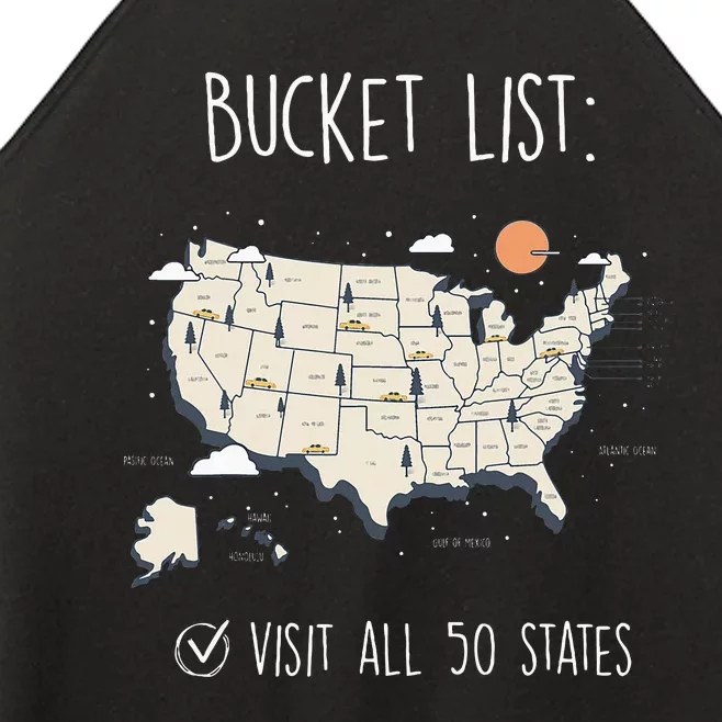 Visit All 50 States Usa Travel Map Mission Accomplished Women’s Perfect Tri Rocker Tank