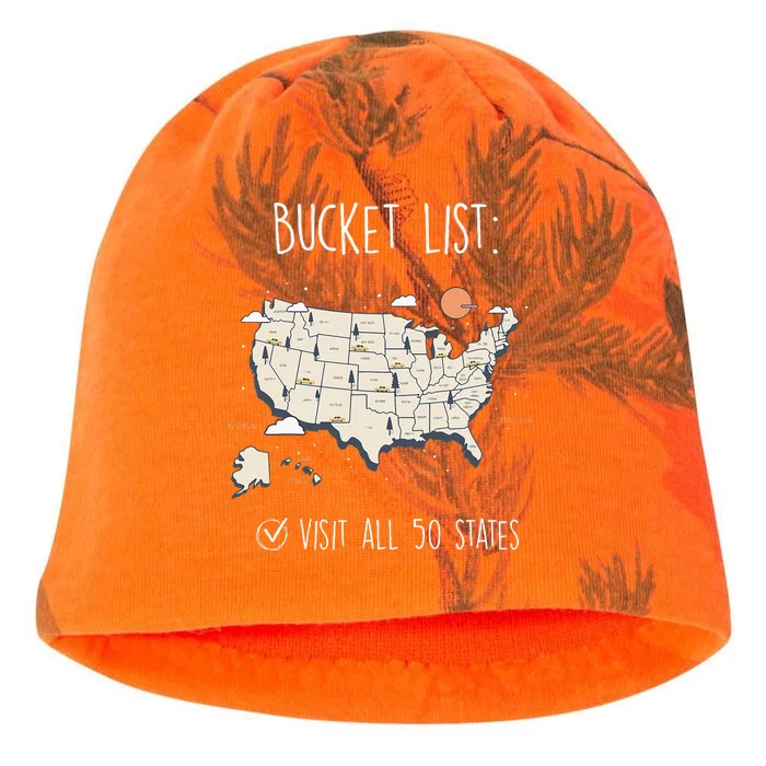 Visit All 50 States Usa Travel Map Mission Accomplished Kati - Camo Knit Beanie