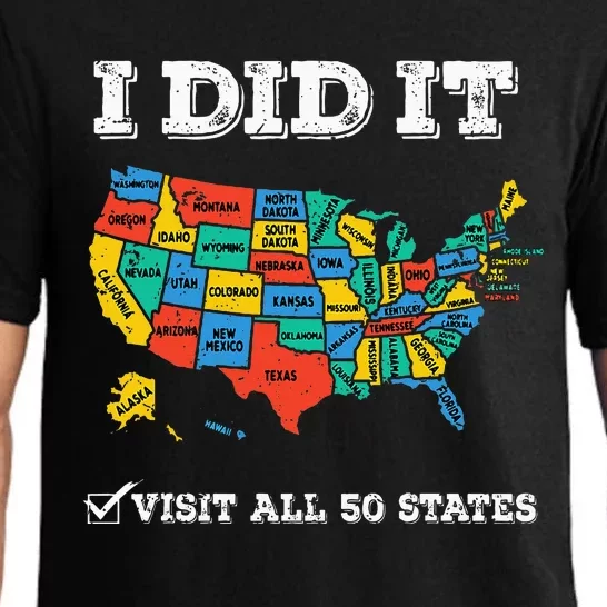 Visited All 50 States Usa Map For Travel Champion Lover Pajama Set