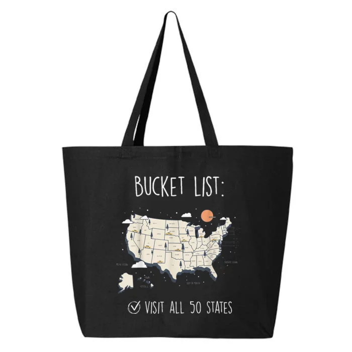 Visit All 50 States Usa Travel Map Mission Accomplished 25L Jumbo Tote