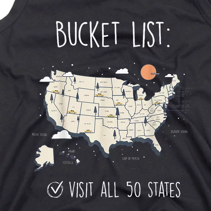 Visit All 50 States Usa Travel Map Mission Accomplished Tank Top