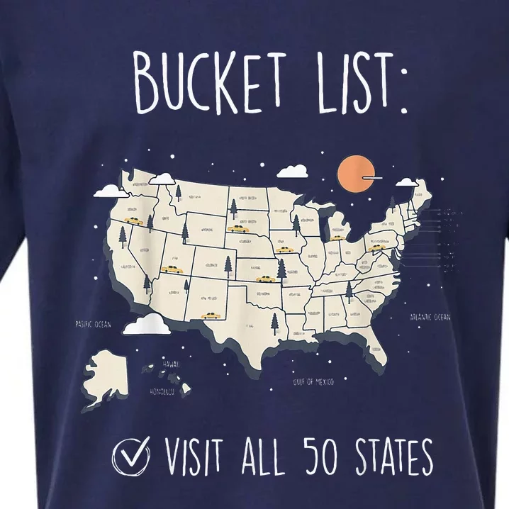 Visit All 50 States Usa Travel Map Mission Accomplished Sueded Cloud Jersey T-Shirt