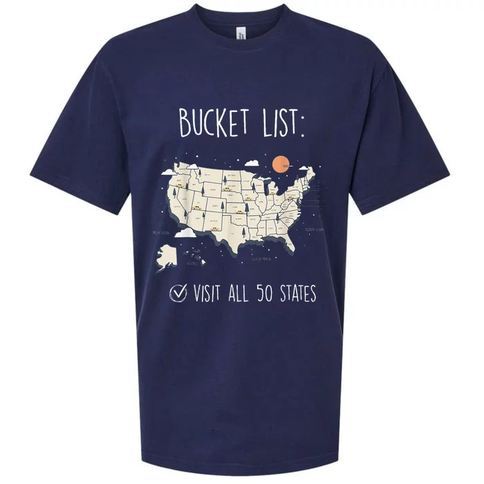 Visit All 50 States Usa Travel Map Mission Accomplished Sueded Cloud Jersey T-Shirt