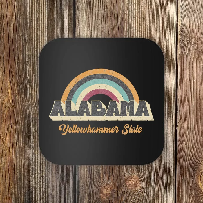 Vintage Alabama 70s 80s 90s Retro Lover Slogan Design Coaster