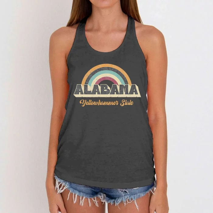 Vintage Alabama 70s 80s 90s Retro Lover Slogan Design Women's Knotted Racerback Tank