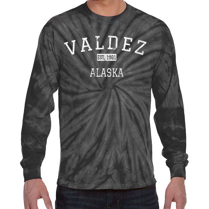 Valdez Alaska Ak Vintage Tie-Dye Long Sleeve Shirt