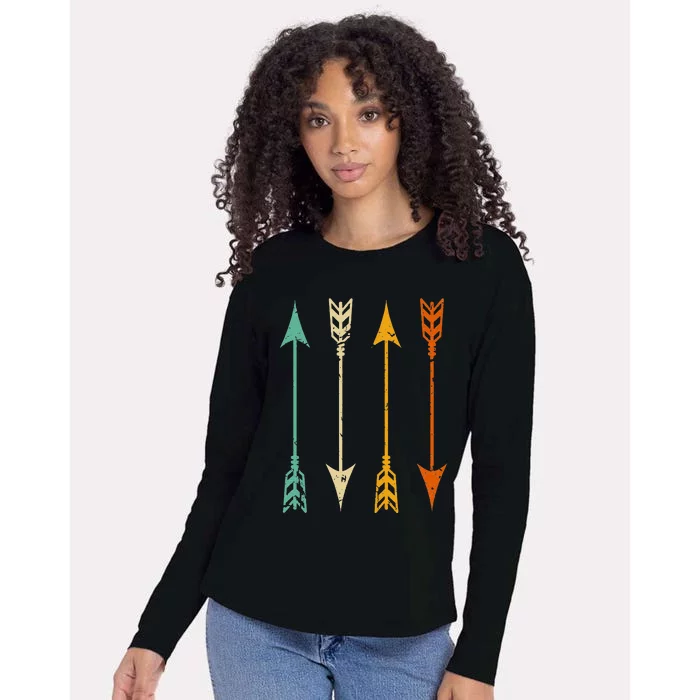 Vintage Archery Arrows for Bow Hunting Retro Womens Cotton Relaxed Long Sleeve T-Shirt