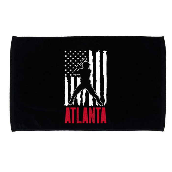 Vintage Atlanta American Flag Distressed Baseball Microfiber Hand Towel