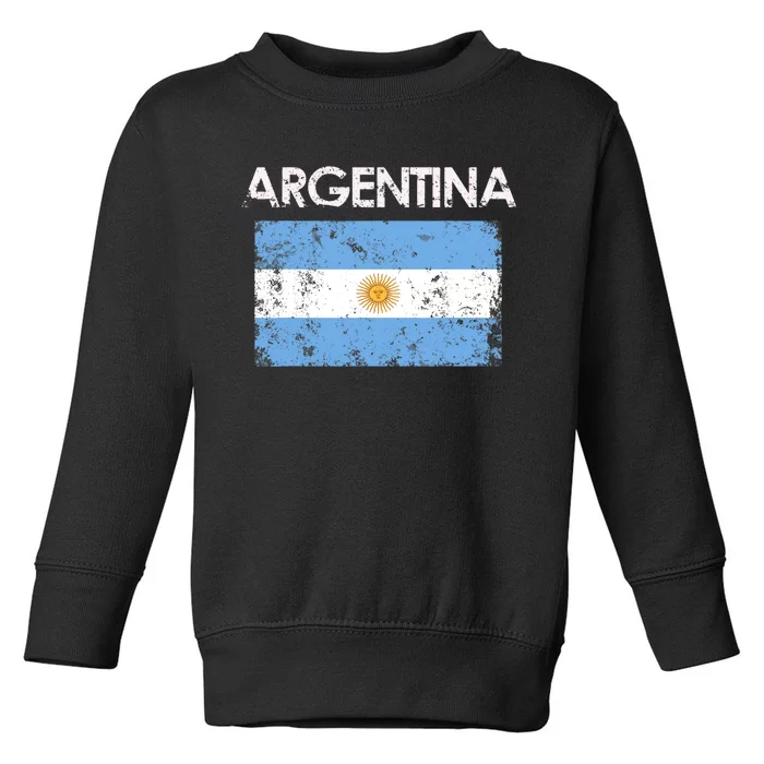 Vintage Argentina Argentinian Flag Pride Gift Toddler Sweatshirt