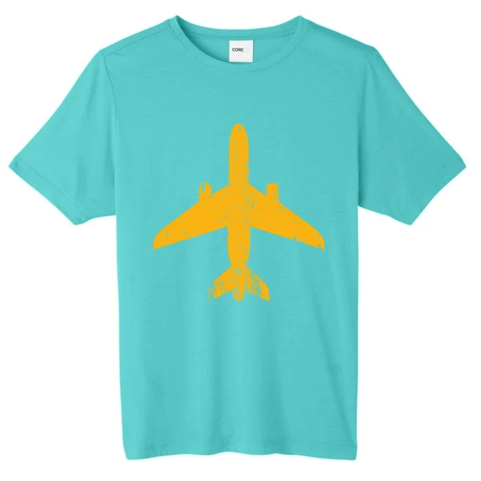 Vintage Aviation Airline Pilot Gifts Yellow Jet Airplane ChromaSoft Performance T-Shirt