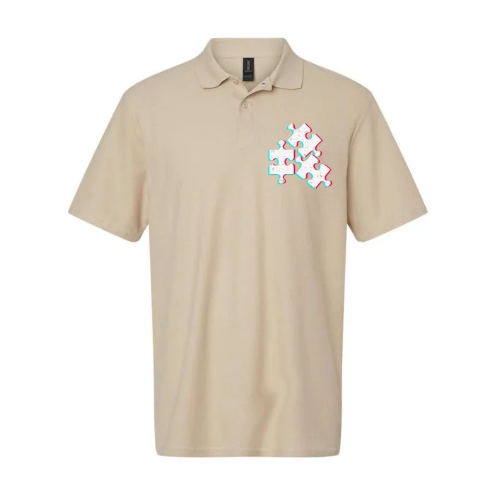 Vaporwave Autism Awareness Gifts For Adults Retro Puzzle Softstyle Adult Sport Polo