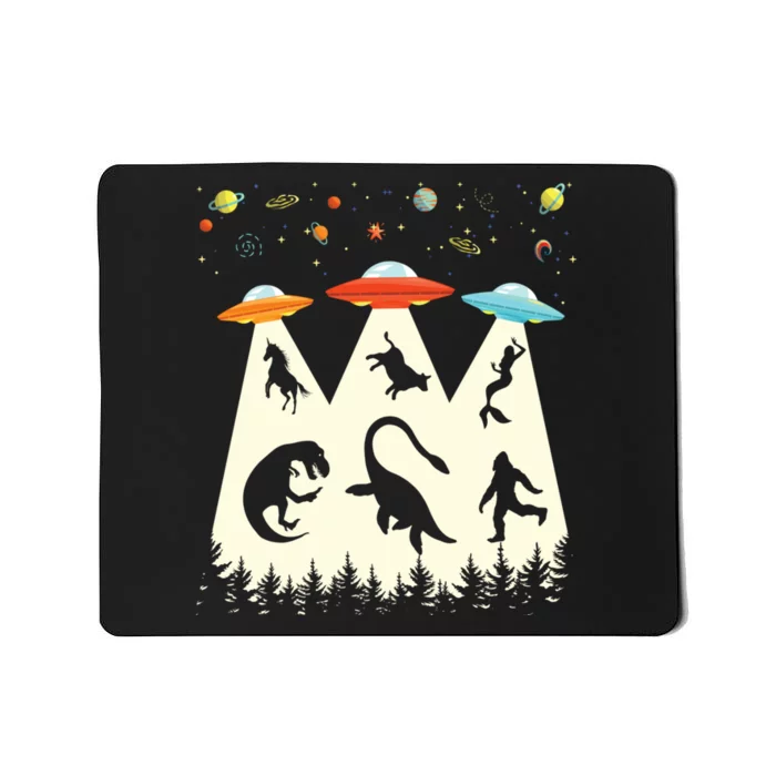 Vintage Alien Abduction Trex Loch Ness Bigfoot Funny Ufo Mousepad