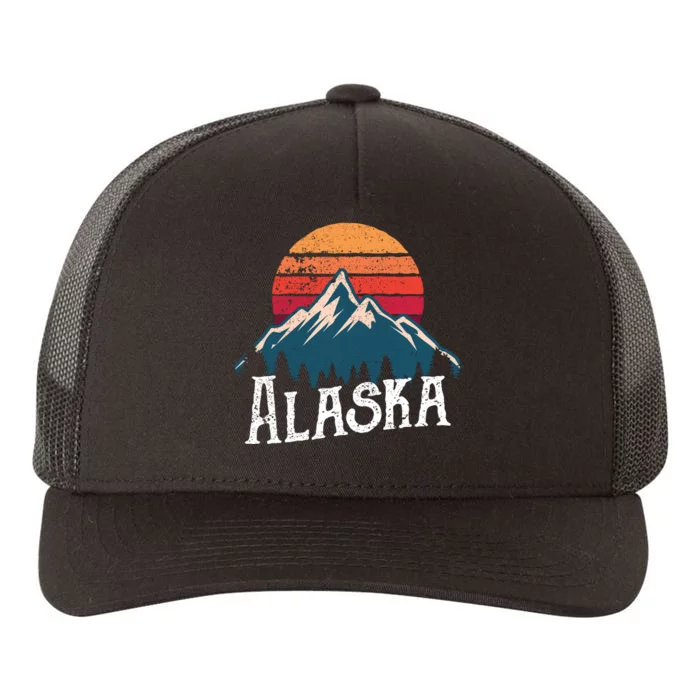 Vintage AK Alaska Mountains Outdoor Wildness Hoodie Yupoong Adult 5-Panel Trucker Hat