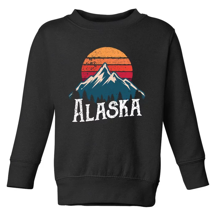 Vintage AK Alaska Mountains Outdoor Wildness Hoodie Toddler Sweatshirt