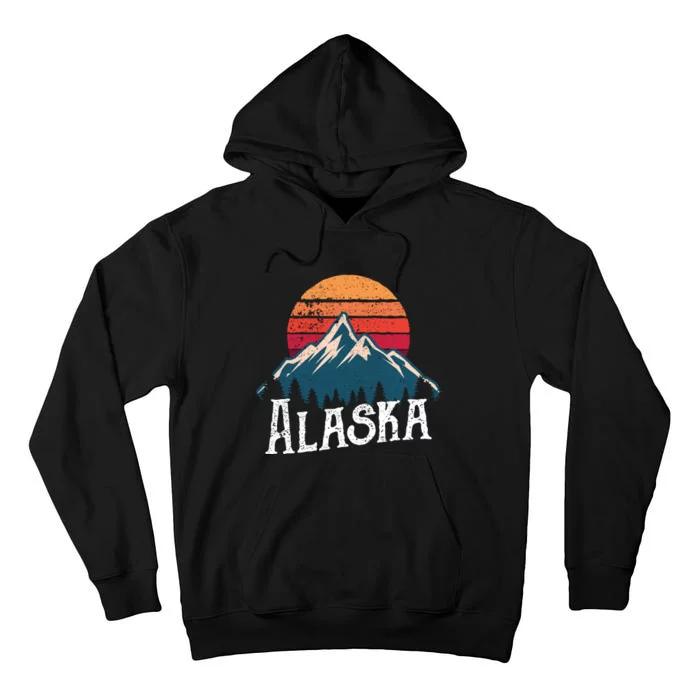 Vintage AK Alaska Mountains Outdoor Wildness Hoodie Tall Hoodie