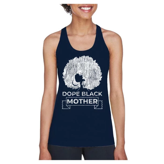 Vintage African Afro Dope Black Queen Mom Mother's Day Gift Women's Racerback Tank