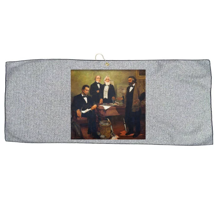 Vintage Art Abraham Lincoln Frederick Douglass Juneteenth Cute Gift Large Microfiber Waffle Golf Towel