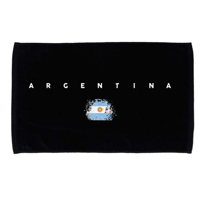 Vintage Argentina Argentinian Flag Pride soccer player Microfiber Hand Towel