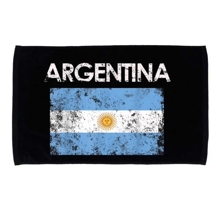 Vintage Argentina Argentinian Flag Pride Gift Microfiber Hand Towel