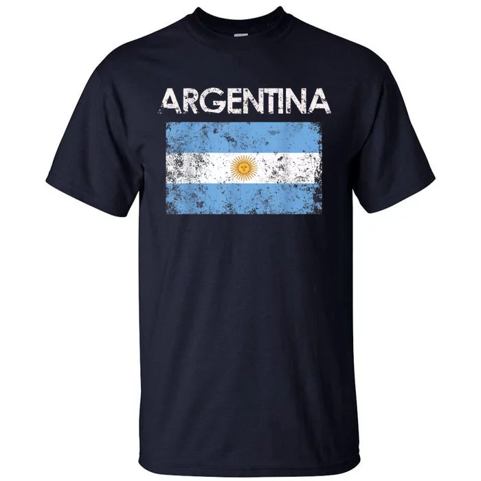 Vintage Argentina Argentinian Flag Pride Gift Tall T-Shirt