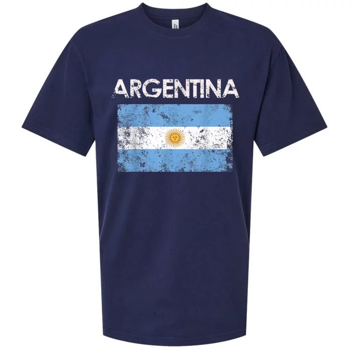 Vintage Argentina Argentinian Flag Pride Gift Sueded Cloud Jersey T-Shirt