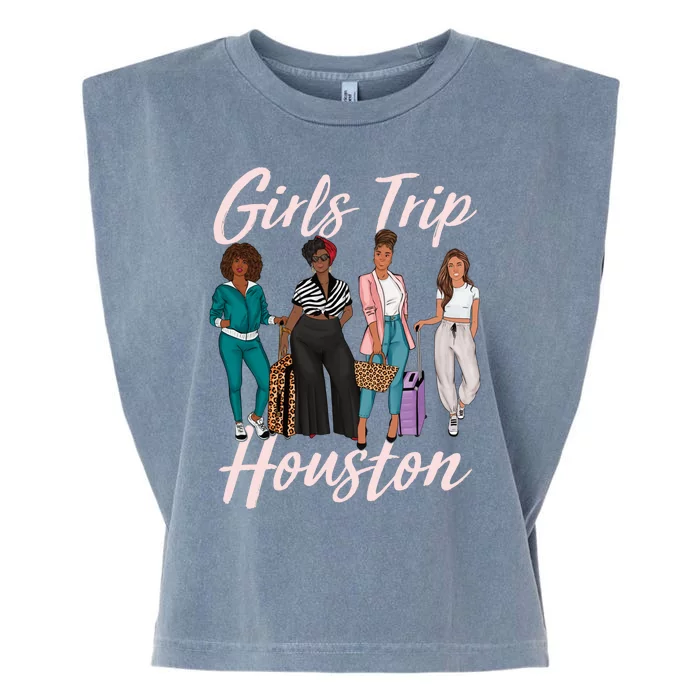 Vacationing African American Black Women Trip Houston Garment-Dyed Women's Muscle Tee