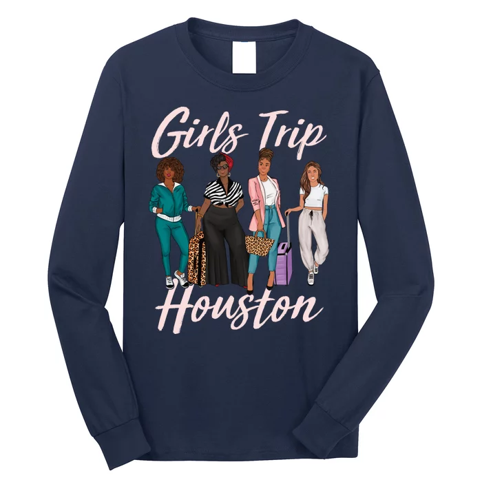 Vacationing African American Black Women Trip Houston Long Sleeve Shirt