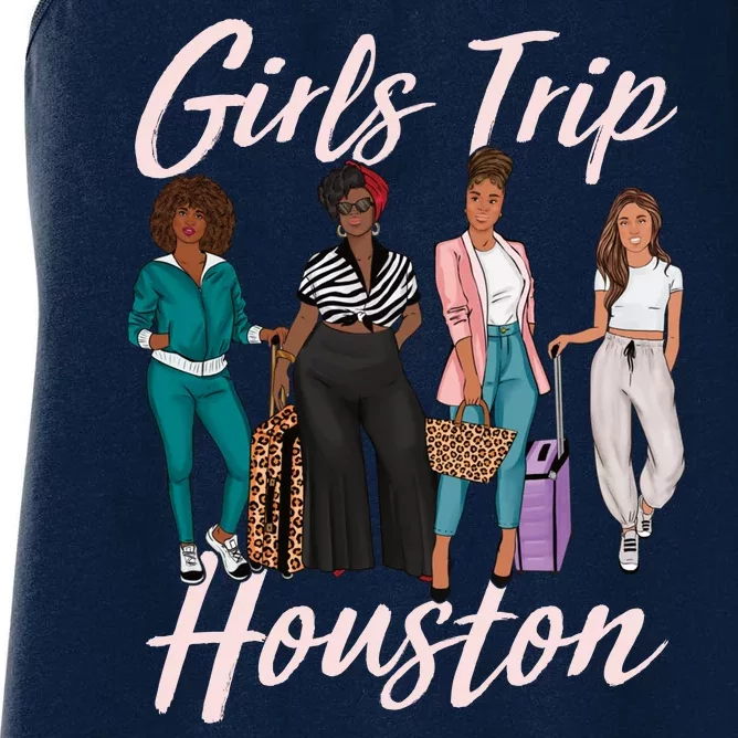 Vacationing African American Black Women Trip Houston Women's Racerback Tank