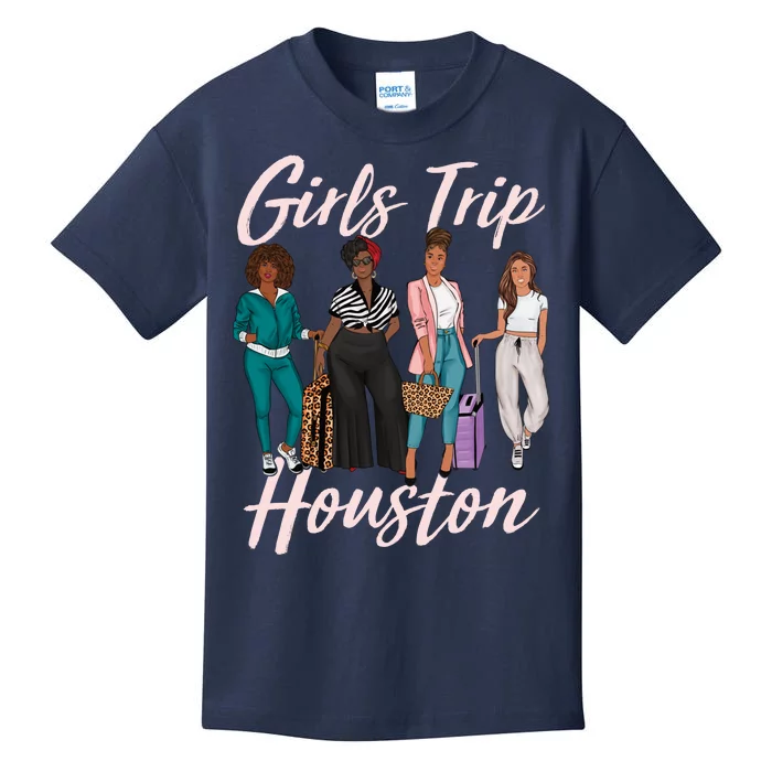 Vacationing African American Black Women Trip Houston Kids T-Shirt