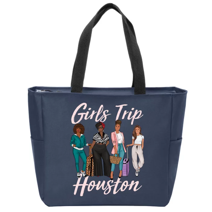 Vacationing African American Black Women Trip Houston Zip Tote Bag