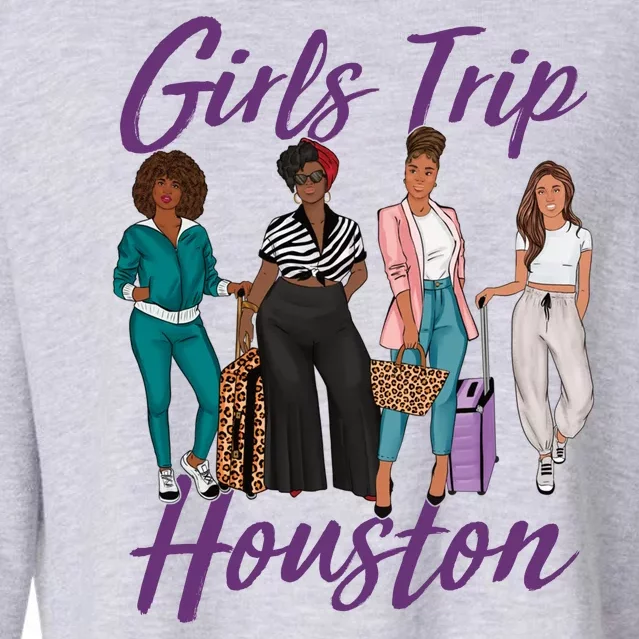 Vacationing African American Black Women Trip Houston Cropped Pullover Crew