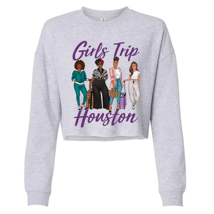 Vacationing African American Black Women Trip Houston Cropped Pullover Crew