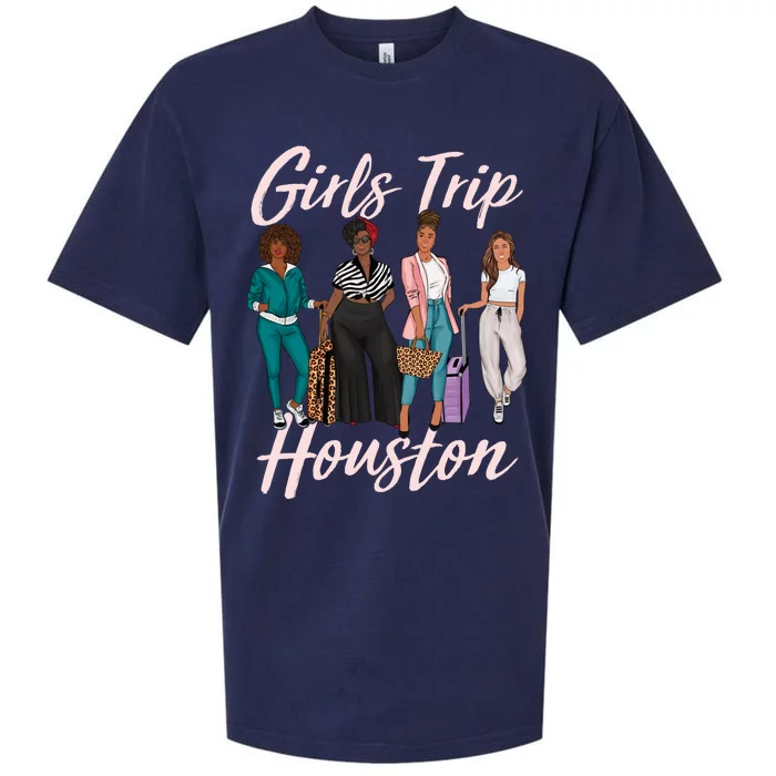 Vacationing African American Black Women Trip Houston Sueded Cloud Jersey T-Shirt