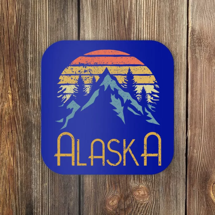 Vintage Ak Alaska Mountains Outdoor Adventure Funny Gift Coaster