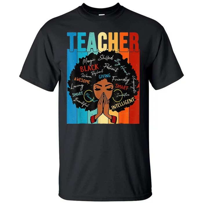 Vintage Afro Black History Month African American Teacher Tall T-Shirt