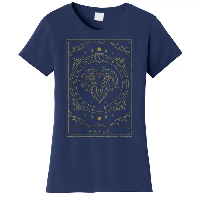 Vintage Aries Birthday Present Zodiac Sign Aries Women's T-Shirt