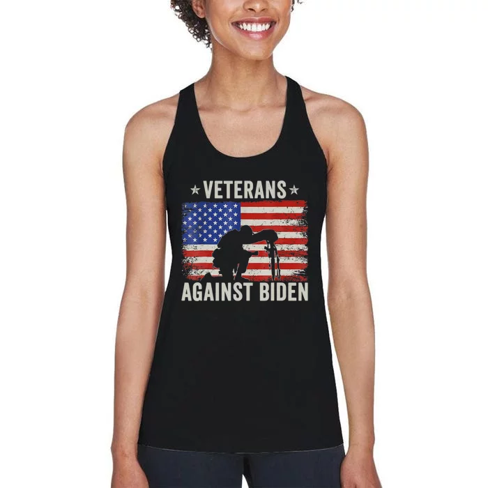 Veterans Against Biden Say Their Names Joe Anti Biden Women's Racerback Tank