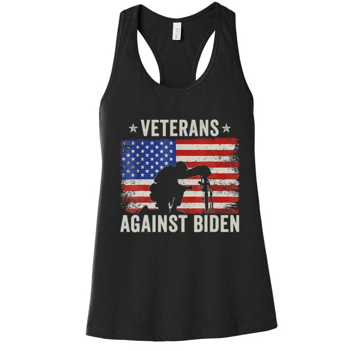 Veterans Against Biden Say Their Names Joe Anti Biden Women's Racerback Tank